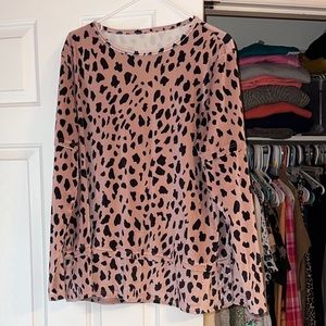 Fleece Leopard Top